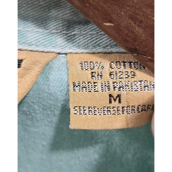 Vintage Shirt Womens Medium Green Tank Snap Sleeveless Shirt 90s Seafoam Muscle - Picture 4 of 12